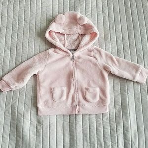 Terry Zip Up Jacket with Hooded Bear Ears